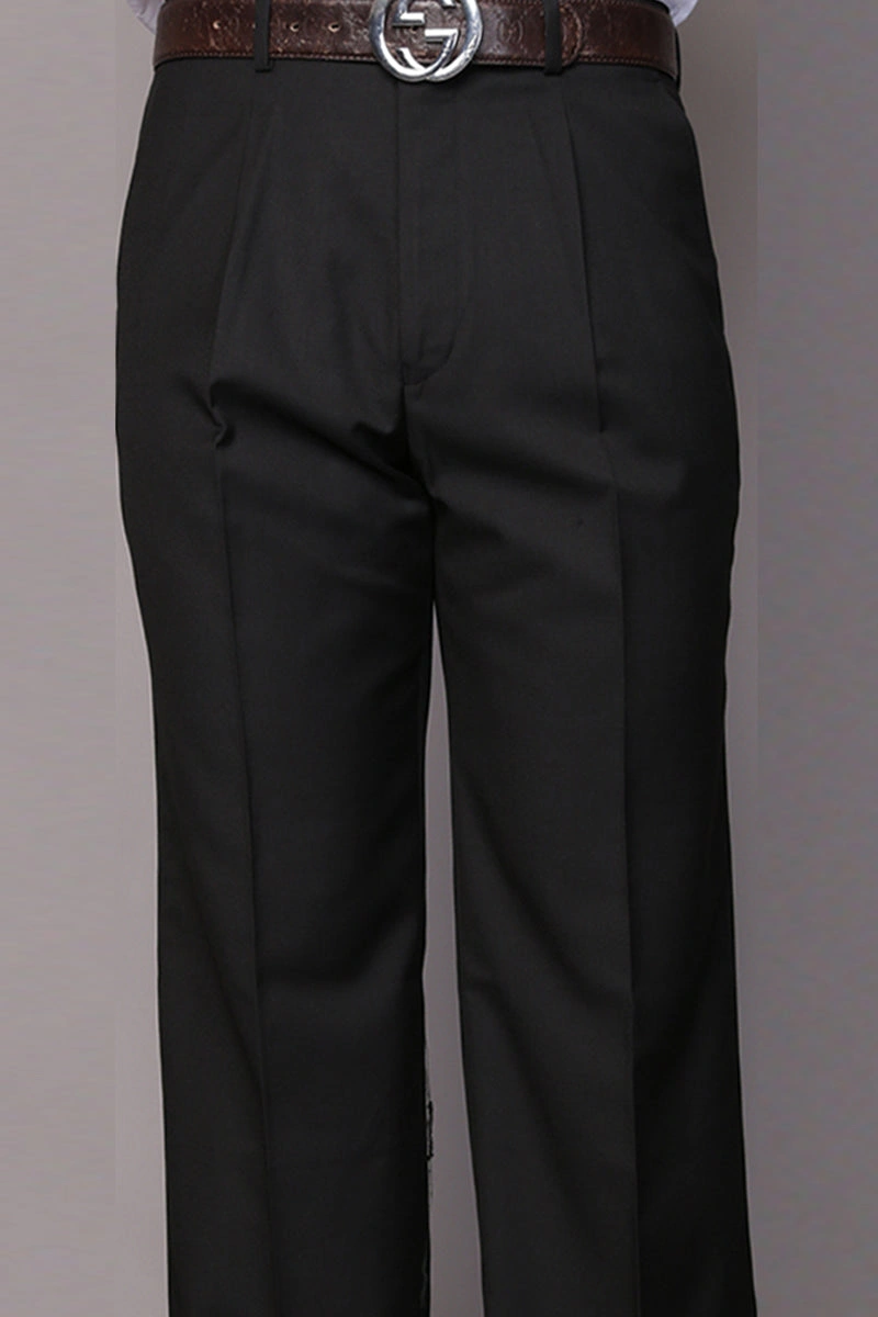 Pantalones Clásicos de Algodón Merino para Hombre, Elegancia Infinita en Negro.